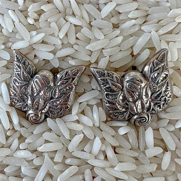 Vintage Antique Art Nouveau Unique Eagle Earrings Screw Back - Picture 2 of 8